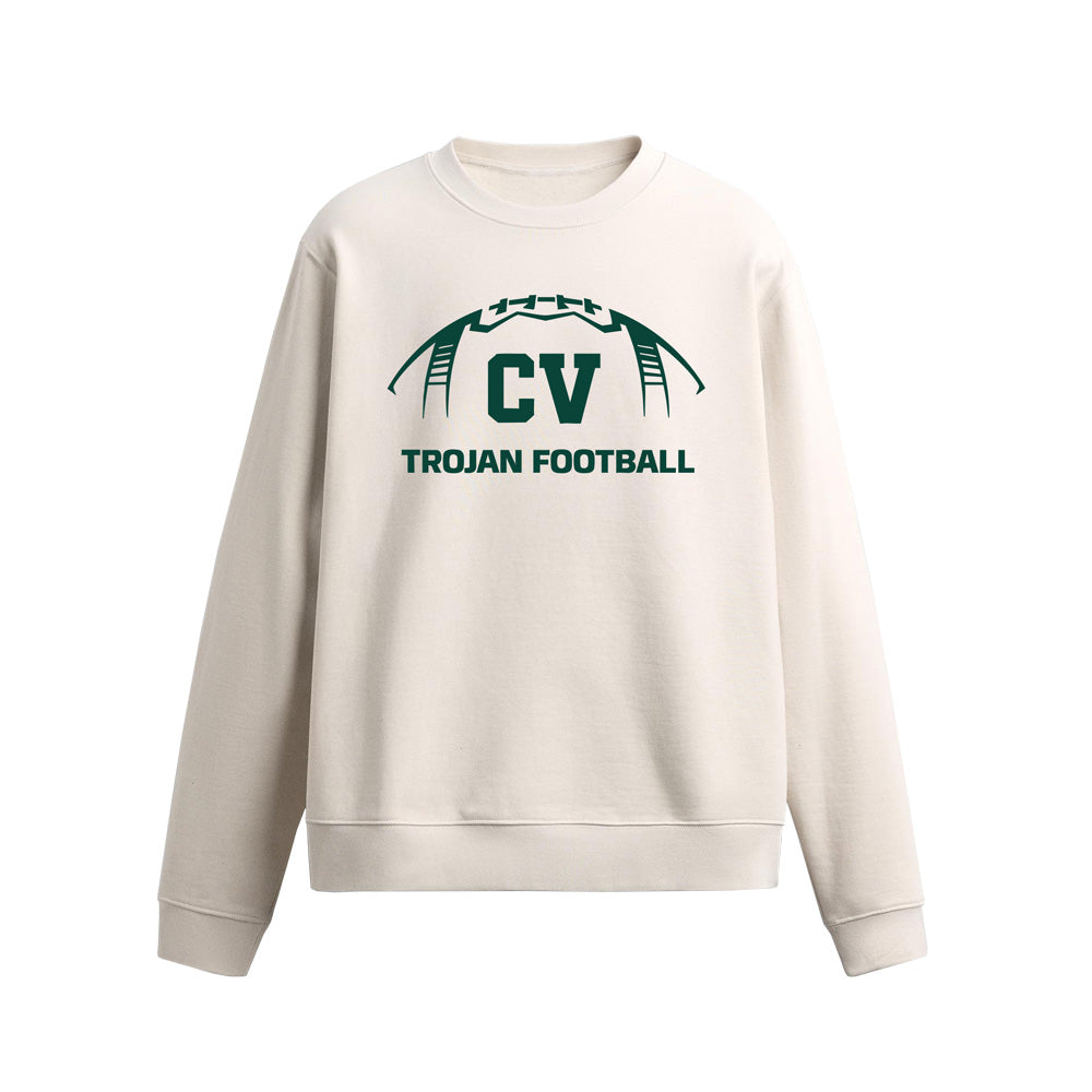 CVHS FOOTBALL CREWNECK SWEATSHIRT - CREAM